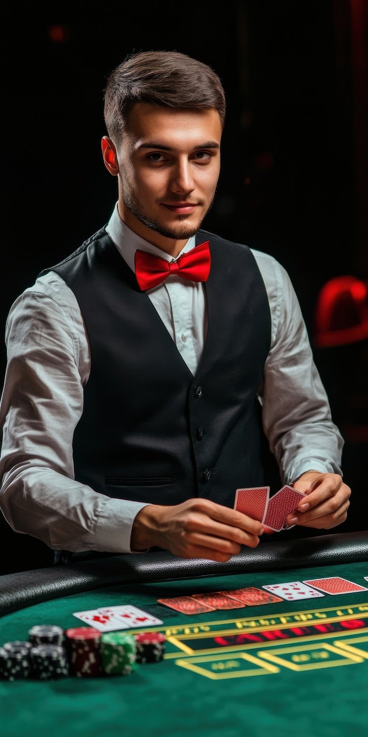 Permainan casino virtual menampilkan roda keberuntungan dan kartu